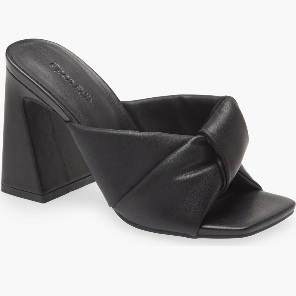 Women's Black Heeled Mules